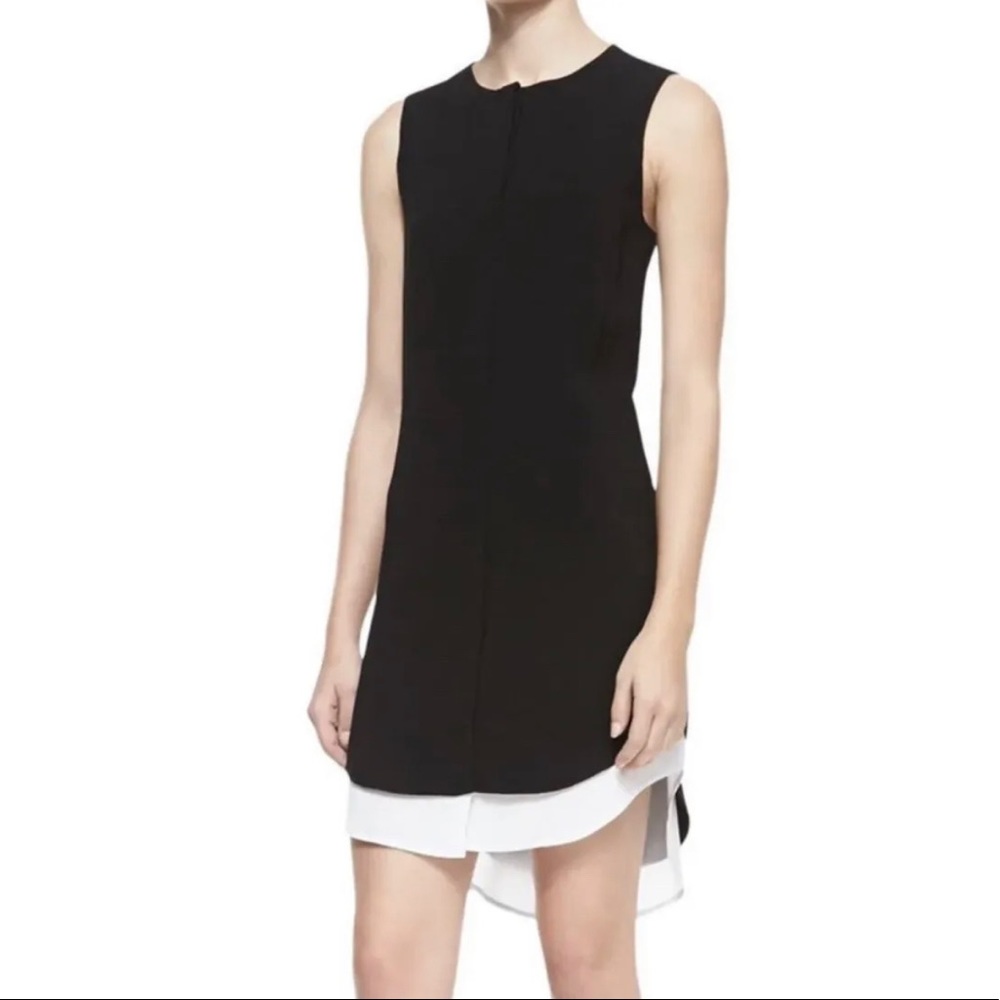 Rag & Bone Longtail Shirt Dress Size 12 Black Minimal Work Professional Career